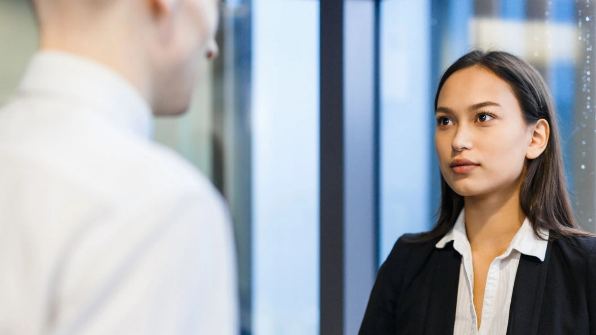 Two colleagues talking