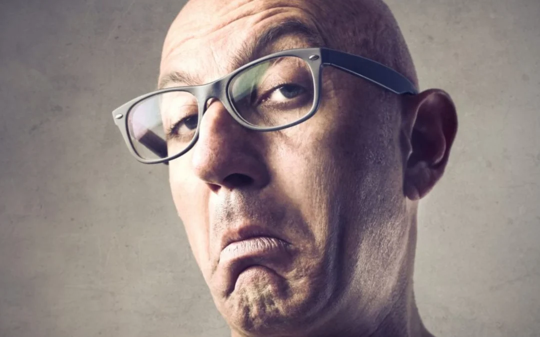 man looking suspicious