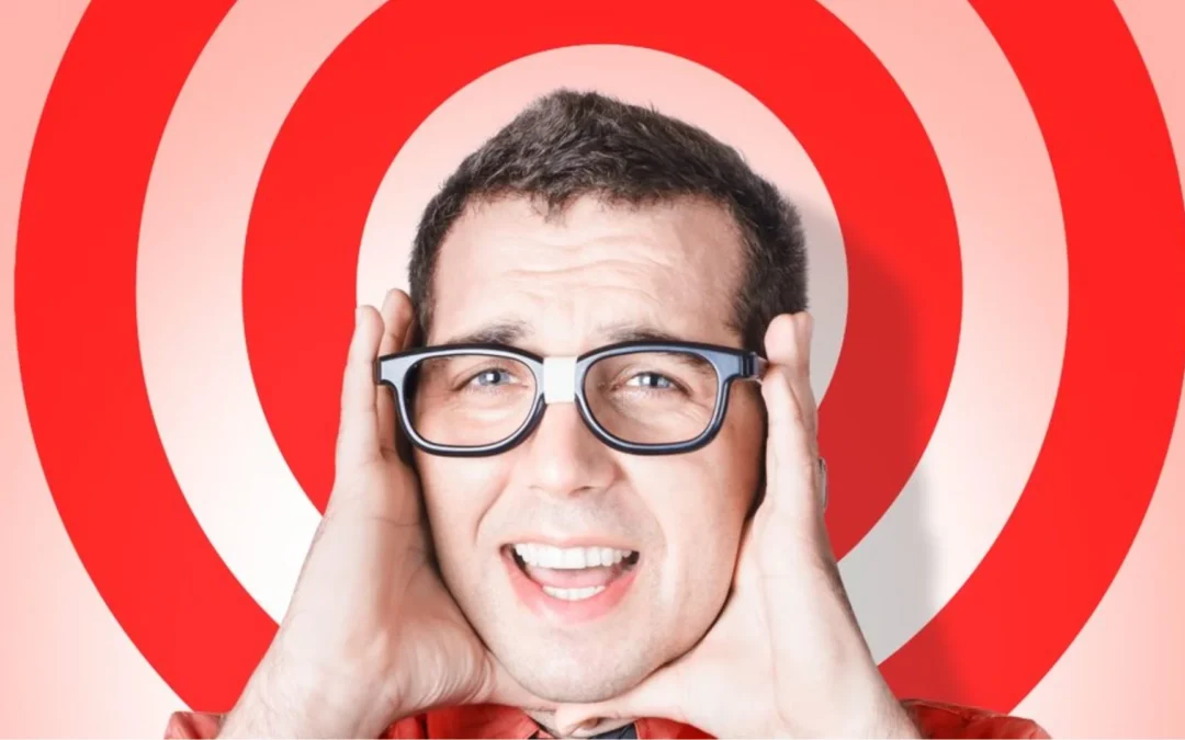 person standing with a target behind their head