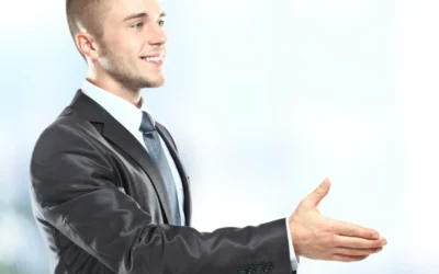 Person holding out hand to shake