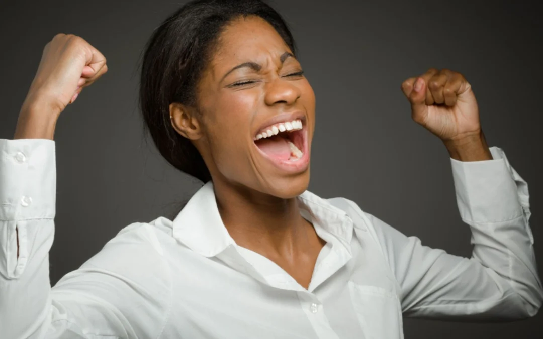 person celebrating an accomplishment