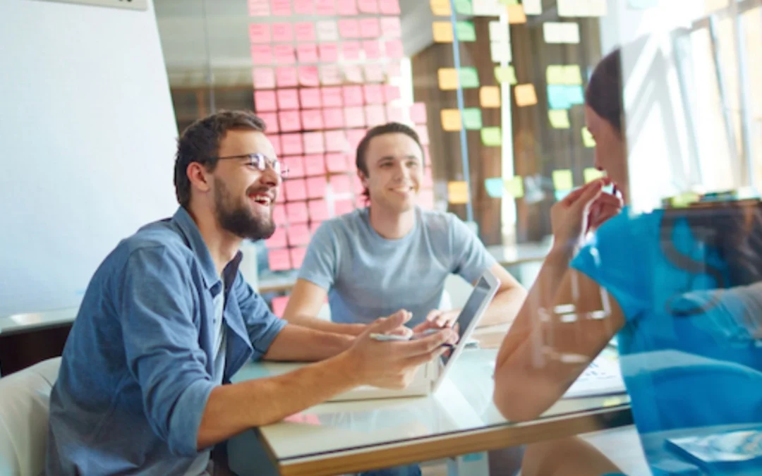 Group of people sitting around a table