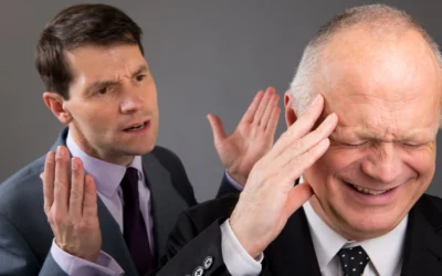 Person having difficult conversation that other person doesn't want to hear