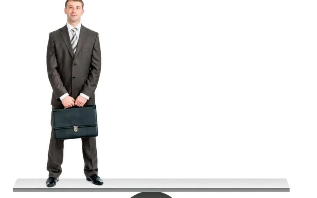 Person on side of a balance scale