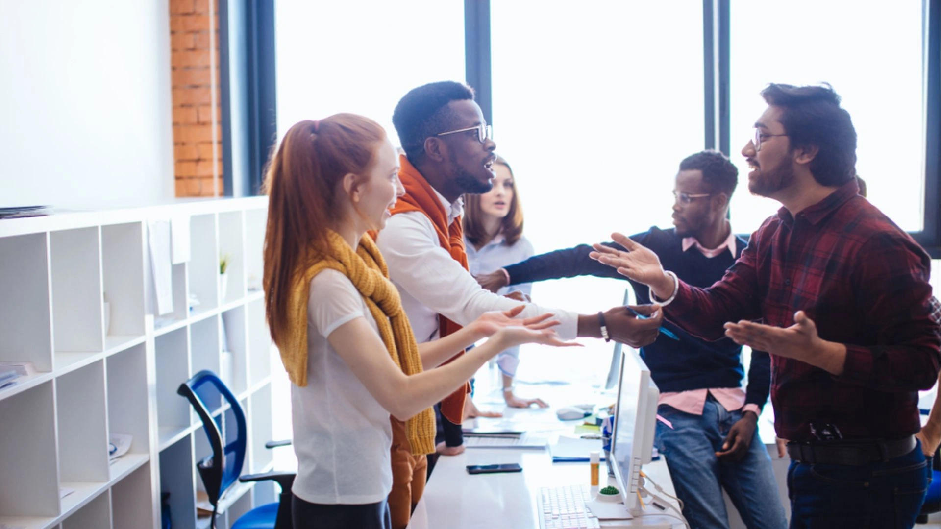 Team arguing with one another