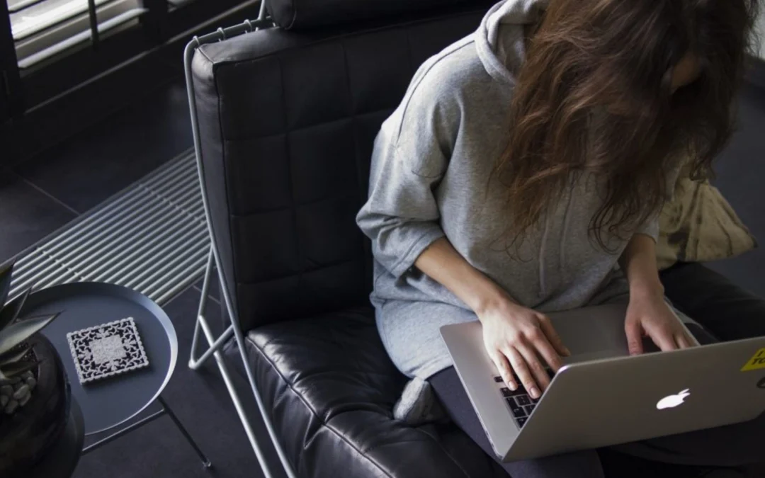 Person working from home on a laptop