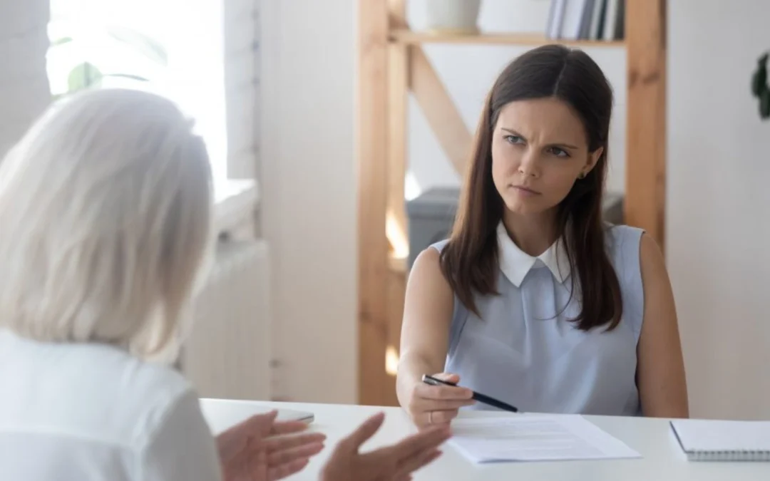 Manager speaking to employee who is confused