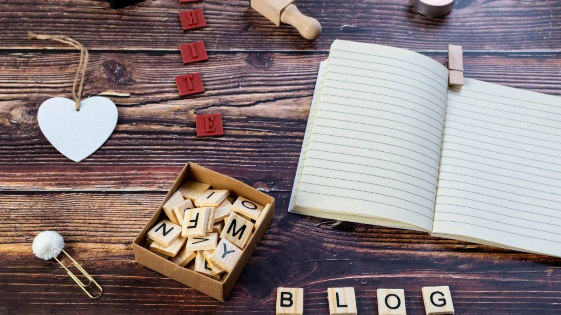 Blank Notebook open on a desk