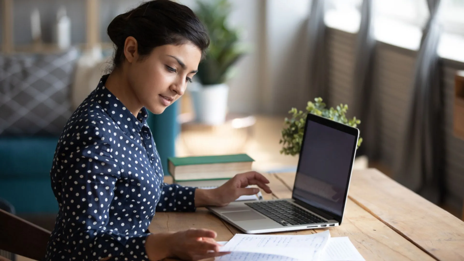 Woman preparing for a meeting