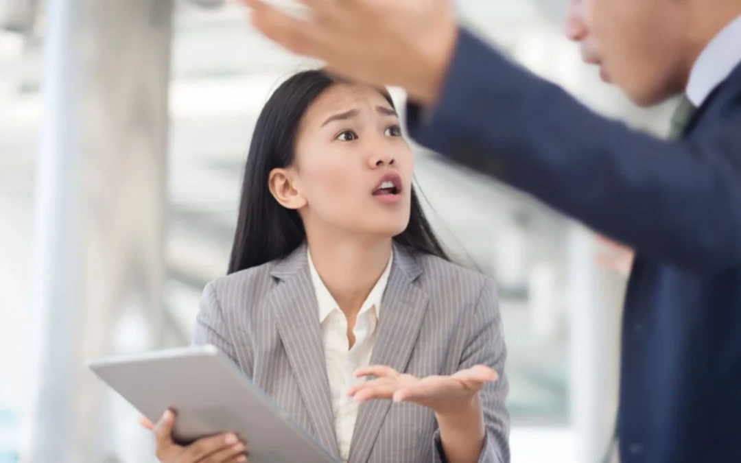 Two coworkers fighting