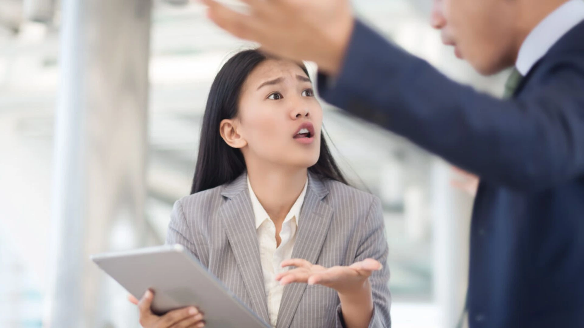 Two coworkers fighting