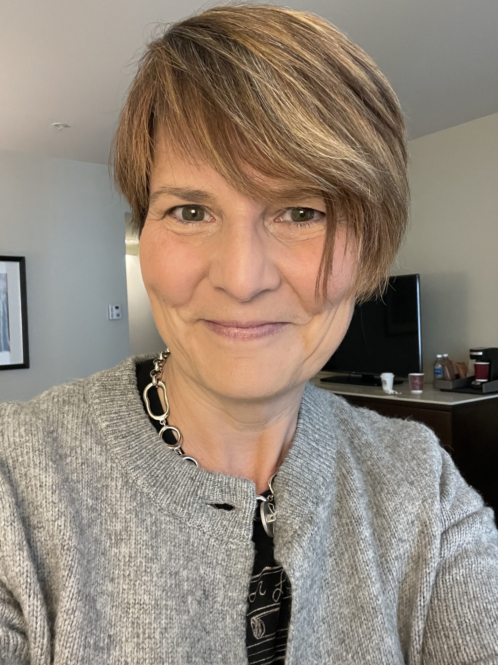 Liane at a Microphone